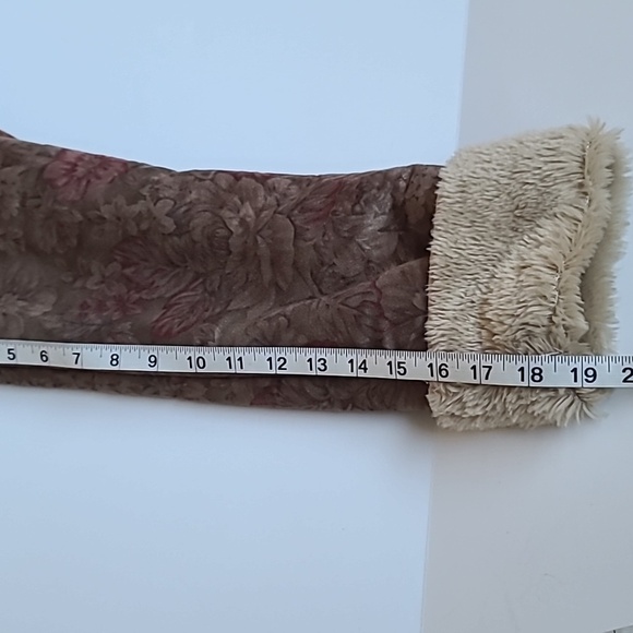 Coldwater Creek Faux Suede Jacket Floral Print Fur Lined Womens Size Extra Large - Picture 13 of 15